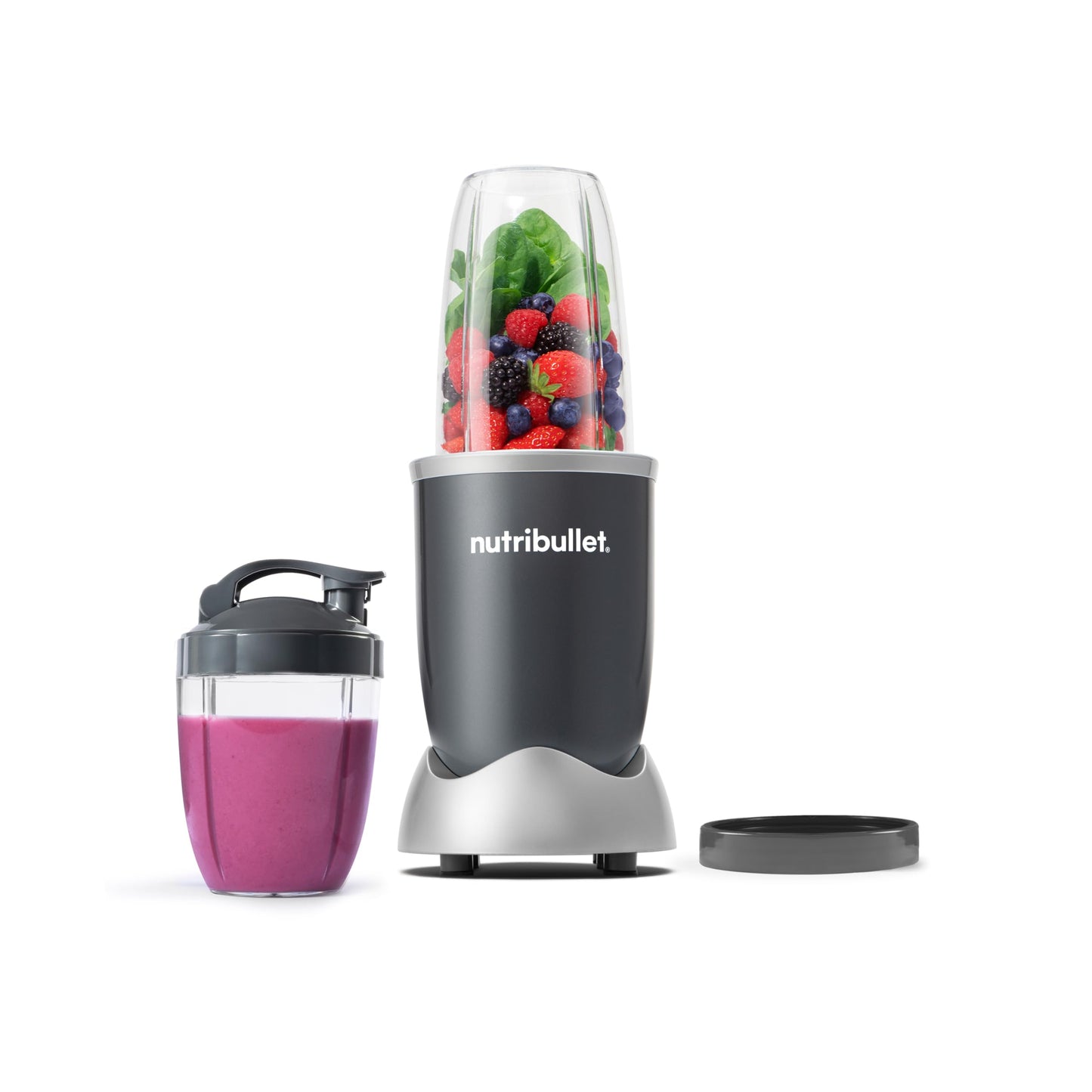 nutribullet Pro Personal Blender, Shakes, Smoothies, Food Prep, and Frozen Blending, 32 Ounce Cup, 24 Ounce Cup, Flip-top Travel Lid, 900 Watt, Matte Black, NB9-0901AK
