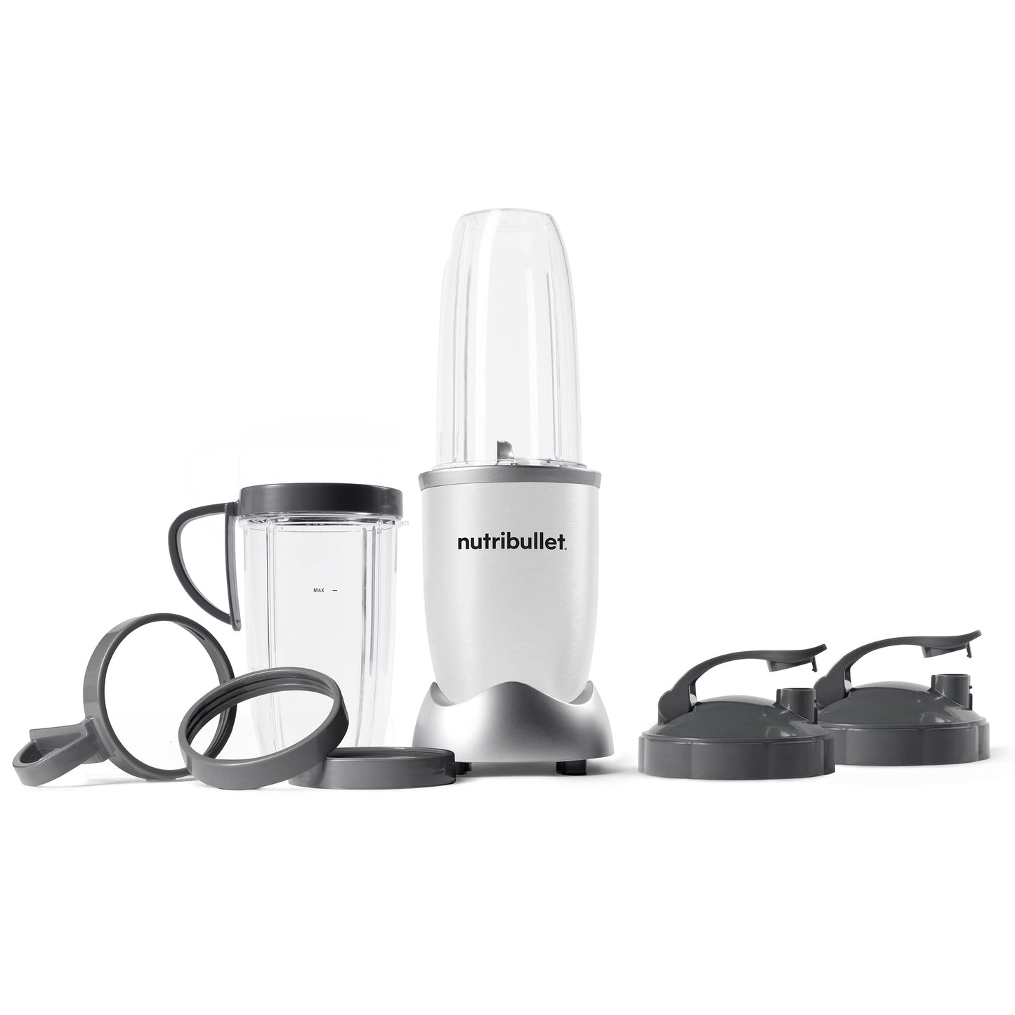 nutribullet Pro Personal Blender, Shakes, Smoothies, Food Prep, and Frozen Blending, 32 Ounce Cup, 24 Ounce Cup, Flip-top Travel Lid, 900 Watt, Matte Black, NB9-0901AK