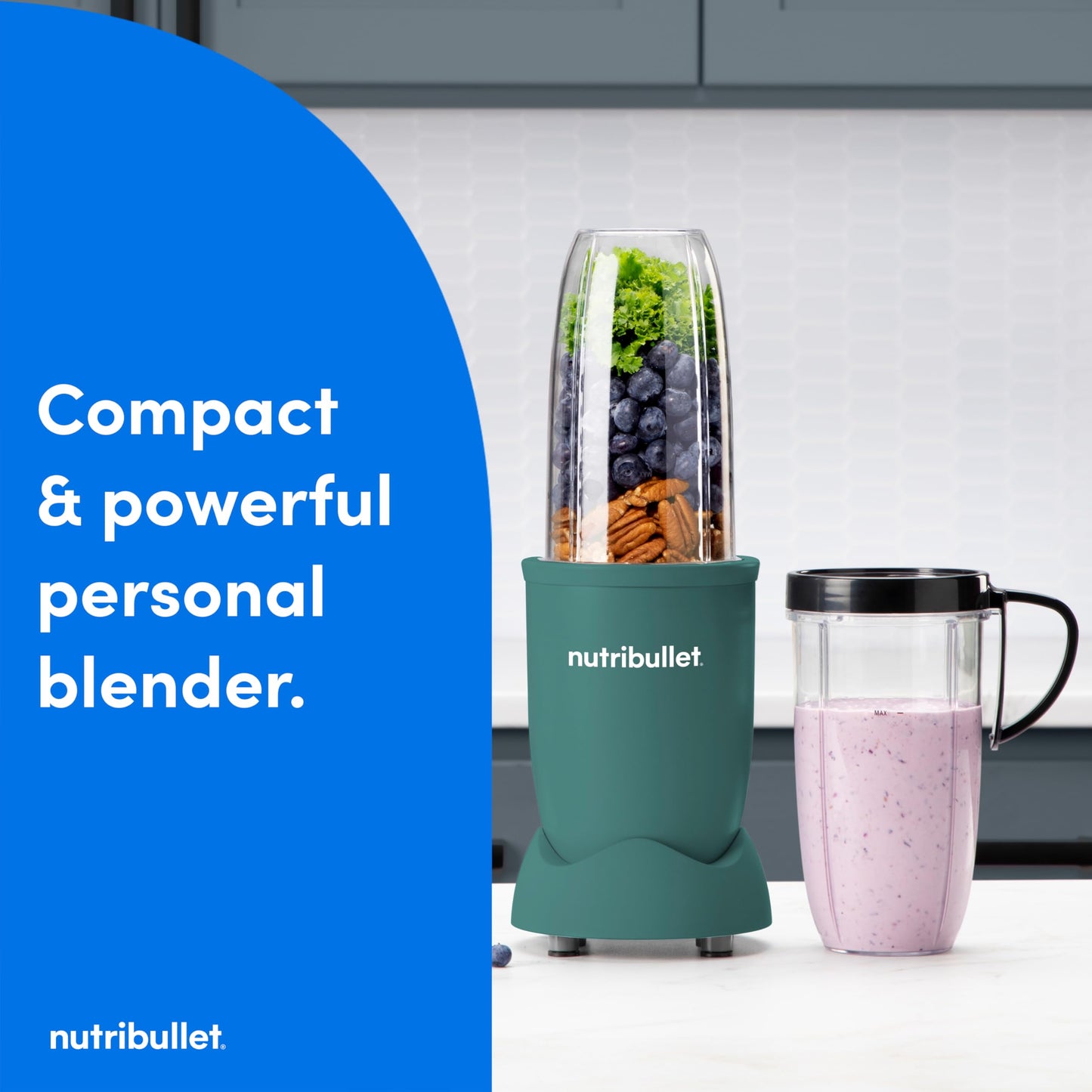 nutribullet Pro Personal Blender, Shakes, Smoothies, Food Prep, and Frozen Blending, 32 Ounce Cup, 24 Ounce Cup, Flip-top Travel Lid, 900 Watt, Matte Black, NB9-0901AK