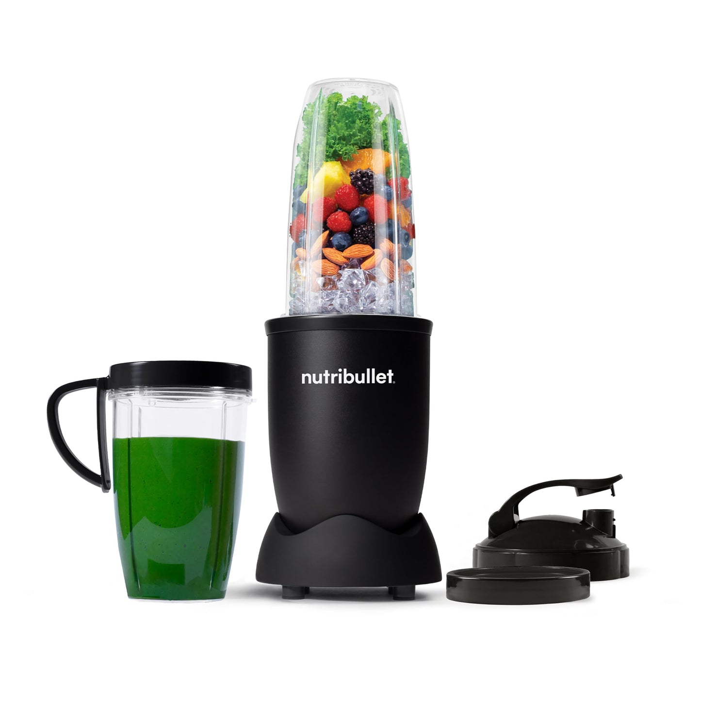 nutribullet Pro Personal Blender, Shakes, Smoothies, Food Prep, and Frozen Blending, 32 Ounce Cup, 24 Ounce Cup, Flip-top Travel Lid, 900 Watt, Matte Black, NB9-0901AK