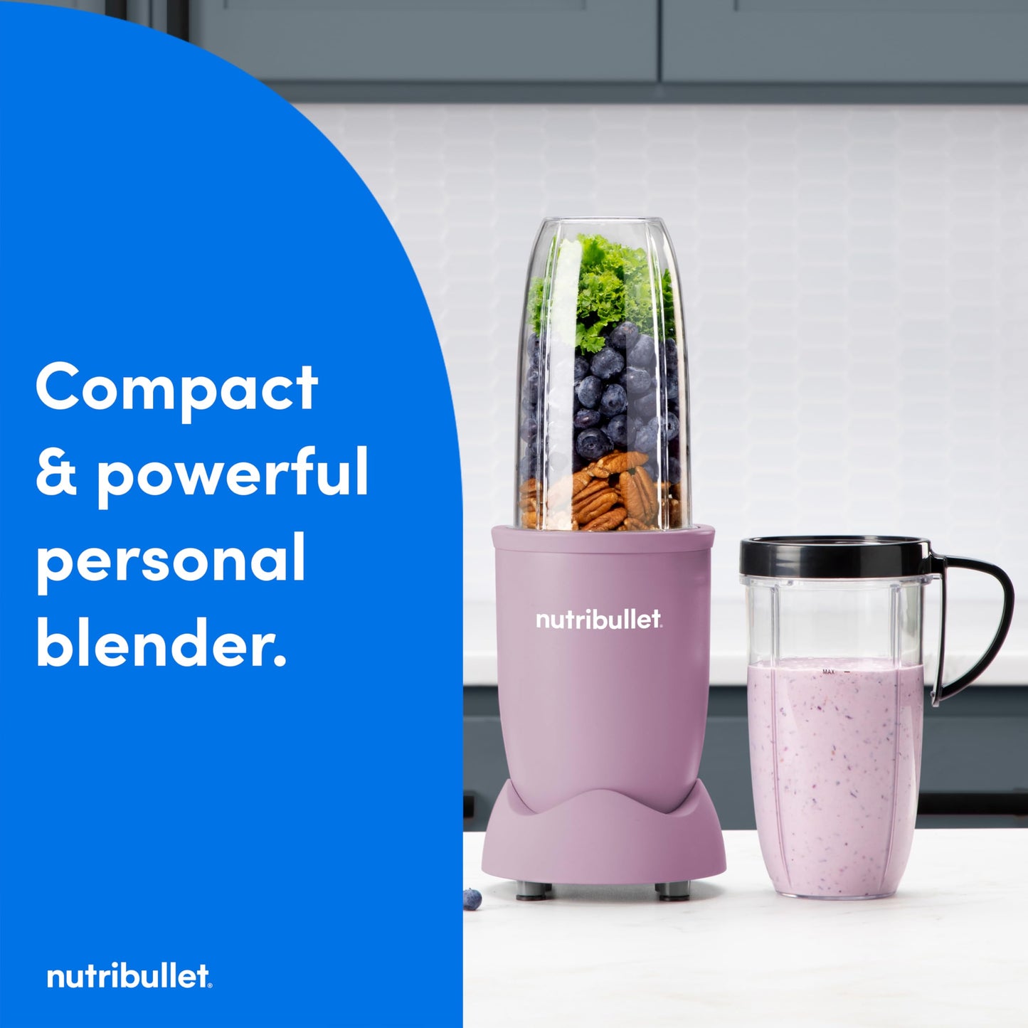 nutribullet Pro Personal Blender, Shakes, Smoothies, Food Prep, and Frozen Blending, 32 Ounce Cup, 24 Ounce Cup, Flip-top Travel Lid, 900 Watt, Matte Black, NB9-0901AK