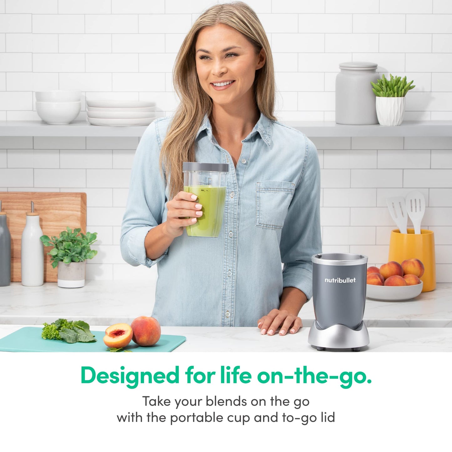 nutribullet Pro Personal Blender, Shakes, Smoothies, Food Prep, and Frozen Blending, 32 Ounce Cup, 24 Ounce Cup, Flip-top Travel Lid, 900 Watt, Matte Black, NB9-0901AK