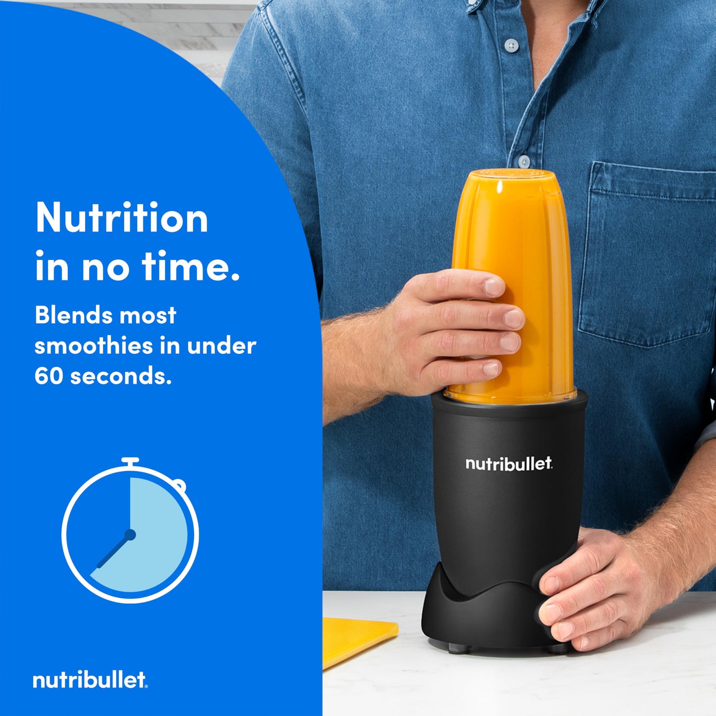 nutribullet Pro Personal Blender, Shakes, Smoothies, Food Prep, and Frozen Blending, 32 Ounce Cup, 24 Ounce Cup, Flip-top Travel Lid, 900 Watt, Matte Black, NB9-0901AK